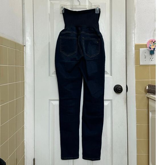 Jessica Simpson Maternity Jeans Medium Pregnancy Dark Wash Secret Fit Belly Band - Picture 2 of 7
